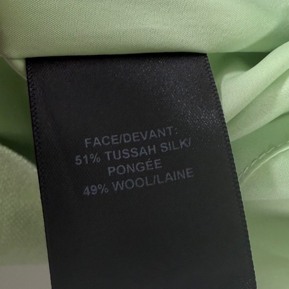Lafayette 148 Green Tussah Silk Wool Sheath Dress Sleeveless Quiet Luxury - Picture 7 of 7